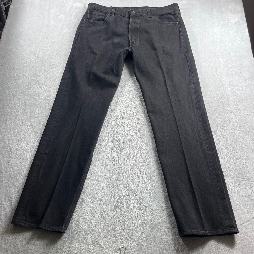 Levis 501 Original Fit‎ Mens Jeans 38x34 Faded Black Straight Leg Button Fly